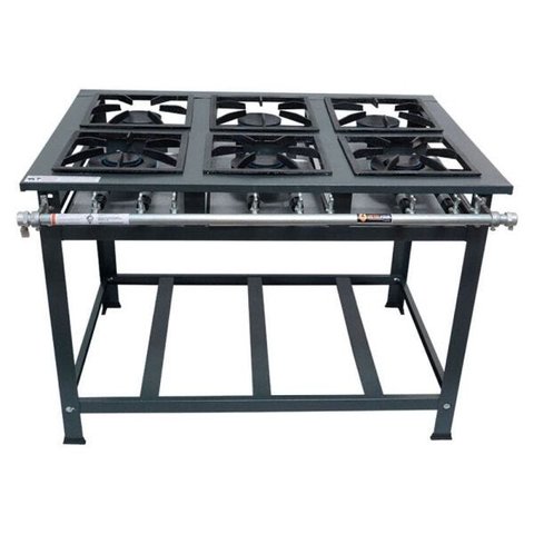 Fogão Industrial P7 6 Bocas Baixa Pressão 3QS 3QD - MetalFour