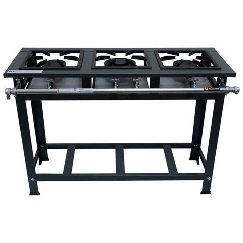 Fogão Industrial P5 3 Bocas Baixa Pressão 1QS 2QD - MetalFour