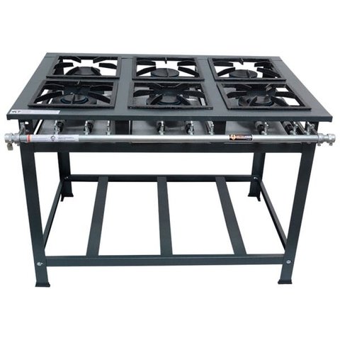 Fogão Industrial P5 6 Bocas Baixa Pressão 3QS 3QD - MetalFour