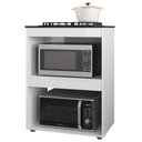 Ver imagem 1 de Balcão para Cooktop e Forno Microondas 75cm Adriana Branco - Ajl Móveis