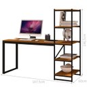 Ver imagem 3 de Mesa para Escritório com Estante Felix Preto Canela Rustico