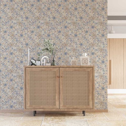 Papel de Parede Arabesco Floral Gh Papel de Parede 3,5m