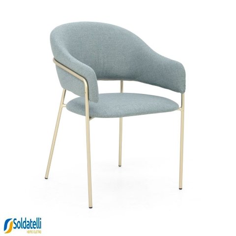 Cadeira Bristol Aço Champanhe Estofado Várias Cores - Datelli Design