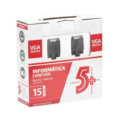 Cabo Vga Macho + Macho 15m: Qualidade de Transmissão