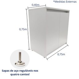Armário Pequeno Multiuso Duas Portas Branco - 4