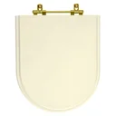 Ver imagem 1 de Assento Sanitário Poliéster Carrara Creme para Vaso Deca com Ferragem Dourada