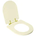 Ver imagem 2 de Assento Sanitário Poliéster Carrara Creme para Vaso Deca com Ferragem Dourada