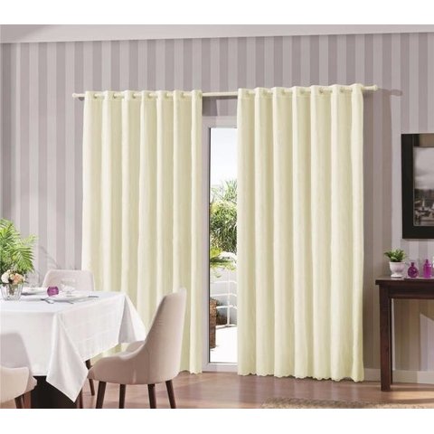 Cortina Creme/palha Sala /Quarto 300x250 para varão - FABRITEX ENXOVAIS