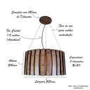 Ver imagem 2 de Luminária Lustre Pendente Moderno Bivolt Sala Mesa Jantar Redondo 50cm Carvalho