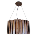 Ver imagem 1 de Luminária Lustre Pendente Moderno Bivolt Sala Mesa Jantar Redondo 50cm Carvalho