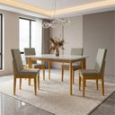 Ver imagem 1 de Conjunto Sala de Jantar Siera 4 Lugares Vidro Retangular Madeira Maciça Dakota