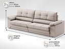 Ver imagem 3 de Sofá com Carregador Usb Retrátil Reclinável Monaco 2,10m Velosuede Areia - Netsofas