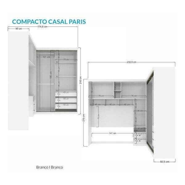 Quarto Completo Compacto Casal Paris Santos Andirá - 4