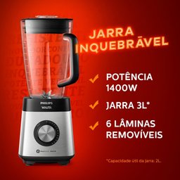 Liquidificador Philips Walita RI2244 Inox 1400W com 12 Velocidades - 10