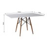 Conjunto de Mesa de Jantar Retangular 120x75 Tampo de Madeira Branco com 4 Cadeiras Cor: Branco - 2