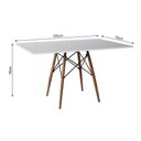 Ver imagem 2 de Conjunto de Mesa de Jantar Retangular 120x75 Tampo de Madeira Branco com 4 Cadeiras Cor: Branco