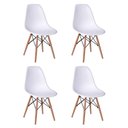 Ver imagem 4 de Conjunto de Mesa de Jantar Retangular 120x75 Tampo de Madeira Branco com 4 Cadeiras Cor: Branco