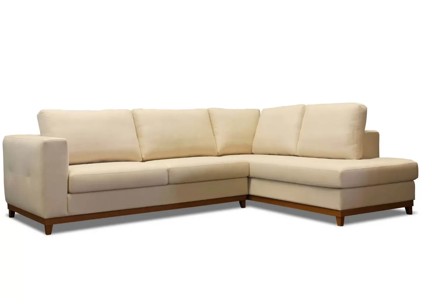 Ver imagem 3 de Sofá 6 Lugares de Canto em L, 2,93m X 2,00m com Base em Mdf, Revestimento em Sarja Bege