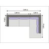 Sofá 6 Lugares de Canto em L, 2,93m X 2,00m com Base em Mdf, Revestimento em Sarja Bege - 2