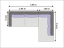 Ver imagem 2 de Sofá 6 Lugares de Canto em L, 2,93m X 2,00m com Base em Mdf, Revestimento em Sarja Bege