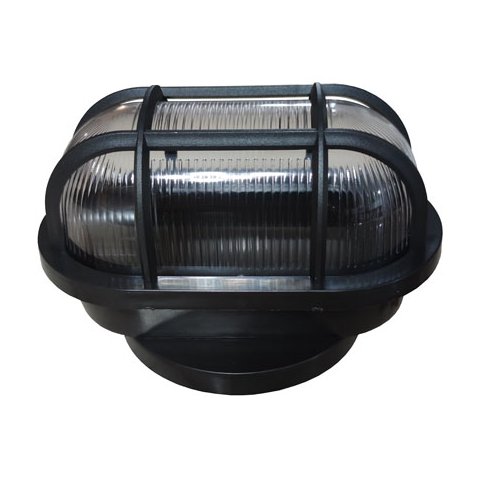 Arandela Luminária Oval Tartaruga Plastico Preto para Led