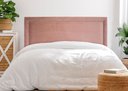 Ver imagem 1 de Cabeceira Casal Reta Luxo 140x60 Veludo Rosê  - Tachas Prata