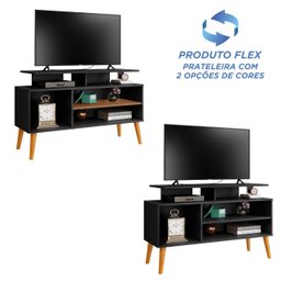 Rack Lion com Nichos e Prateleiras – Organização Prática:preto/canela - 3