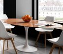 Ver imagem 3 de Mesa Saarinen Oval 180x100cm Madeira Base Branca Tampo Freijó