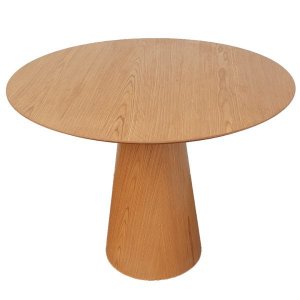 Mesa de Jantar Cone 110cm Base Madeira Natural Freijó Tampo Freijó