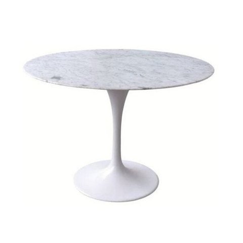 Mesa Saarinen Redonda 80cm Mármore Carrara Carrara