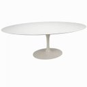 Ver imagem 1 de Mesa Saarinen Oval 120x80cm Madeira Base Branca Laca Branca