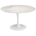 Ver imagem 1 de Mesa de Jantar Saarinen Redonda 100cm Mármore Branco Extra Branco Extra