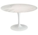Ver imagem 1 de Mesa de Jantar Saarinen Redonda 100cm Mármore Branco Extra Branco Extra