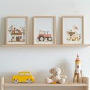 Ver imagem 4 de Kit 3 Quadros Decorativos Infantil - Turminha do Sítio NO2 - 40x60 - Moldura Madeira