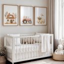 Ver imagem 1 de Kit 3 Quadros Decorativos Infantil - Turminha do Sítio NO2 - 40x60 - Moldura Madeira