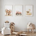 Ver imagem 5 de Kit 3 Quadros Decorativos Infantil - Turminha do Sítio NO2 - 40x60 - Moldura Madeira