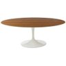 Mesa de Jantar Saarinen Oval 100x70cm Madeira Base Branca Freijó - 1