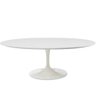 Mesa de Jantar Saarinen Oval 100x70cm Madeira Base Branca Laca Branca - 2