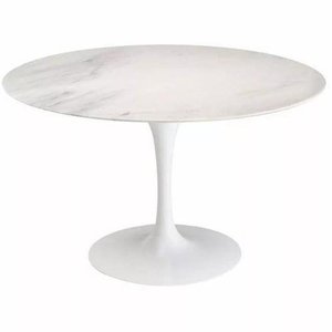Mesa de Jantar Saarinen Redonda 110cm Mármore Branco Extra Branco Extra