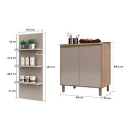 Gabinete Para Banheiro E Prateleira Suprema Com Graff - 5