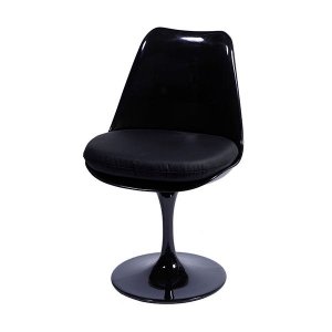 Cadeira Tulipa Saarinen Preta Assento Preto