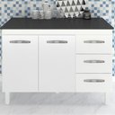 Ver imagem 2 de Balcao Com Tampo 120cm 9110x9300 Branco Preto Mobbs