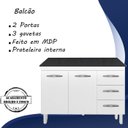 Ver imagem 3 de Balcao Com Tampo 120cm 9110x9300 Branco Preto Mobbs