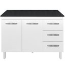 Ver imagem 1 de Balcao Com Tampo 120cm 9110x9300 Branco Preto Mobbs