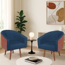 Ver imagem 1 de Kit 2 Poltronas Jade Decorativa Moderna Sala de Estar Quarto Escritório Conforto Pés Palito Corano N