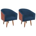 Ver imagem 2 de Kit 2 Poltronas Jade Decorativa Moderna Sala de Estar Quarto Escritório Conforto Pés Palito Corano N