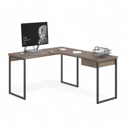 Mesa Home Office Escrivaninha L Industriale Affara com Gaveteiro