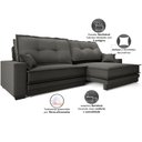 Ver imagem 7 de Sofá Palermo 2,00m Retrátil e Reclinável Velosuede Cinza - Netsofás