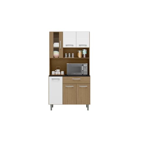 Kit Cozinha 6 Portas 1 Gaveta Maite Carvalho/branco - Fdecor