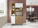 Ver imagem 3 de Kit Cozinha 6 Portas 1 Gaveta Maite Carvalho/branco - Fdecor